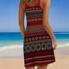Women's Beach Dress Mini Dress Print Casual Modern Dress Sleeveless Loose Fit Outdoor Daily Summer