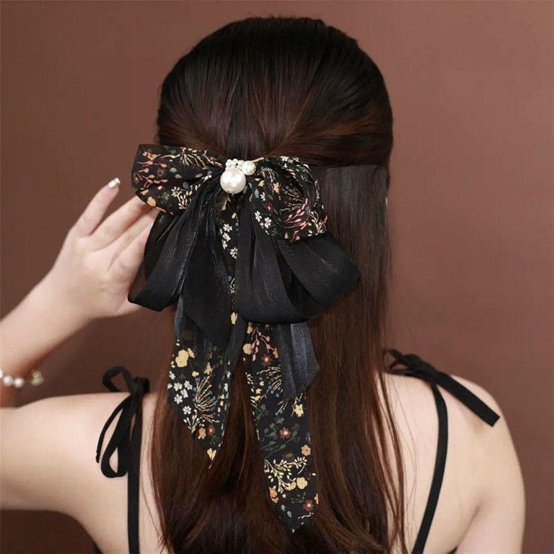 Fairy Mesh Bow Hairpin Ins Fashion Multicolor Bow Tie Ponytail Hair Clips for Women Girls Hair Accessories Spring Clip Hair Claw