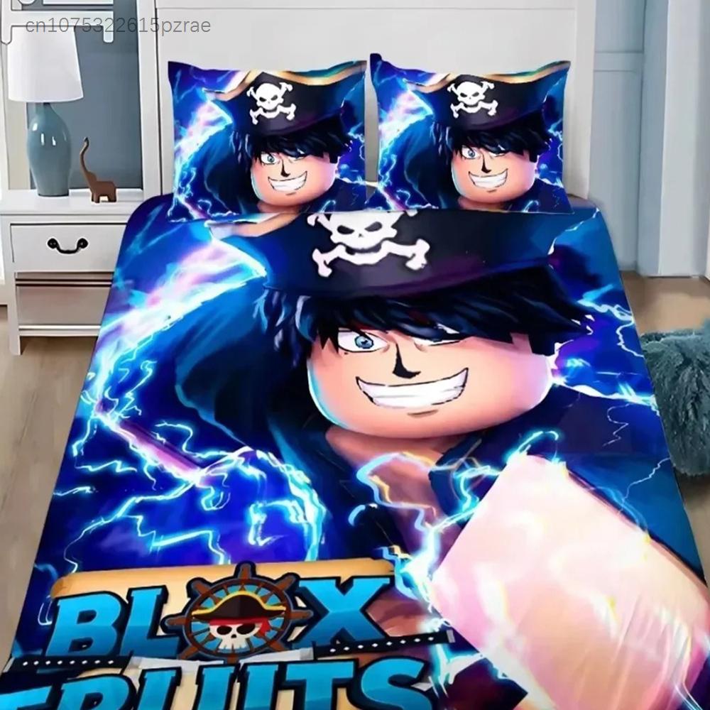 B-Blox F-Fruits Game Bedding Set 3D Cartoon Duvet Cover Set Soft Skin-Friendly Single Double King Size For Kids Birthday Gift