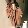 Plus Size Women's Autumn Winter Woolen Trench Coat Korean Style Loose Mid-Length Woolen Coat for Female Students