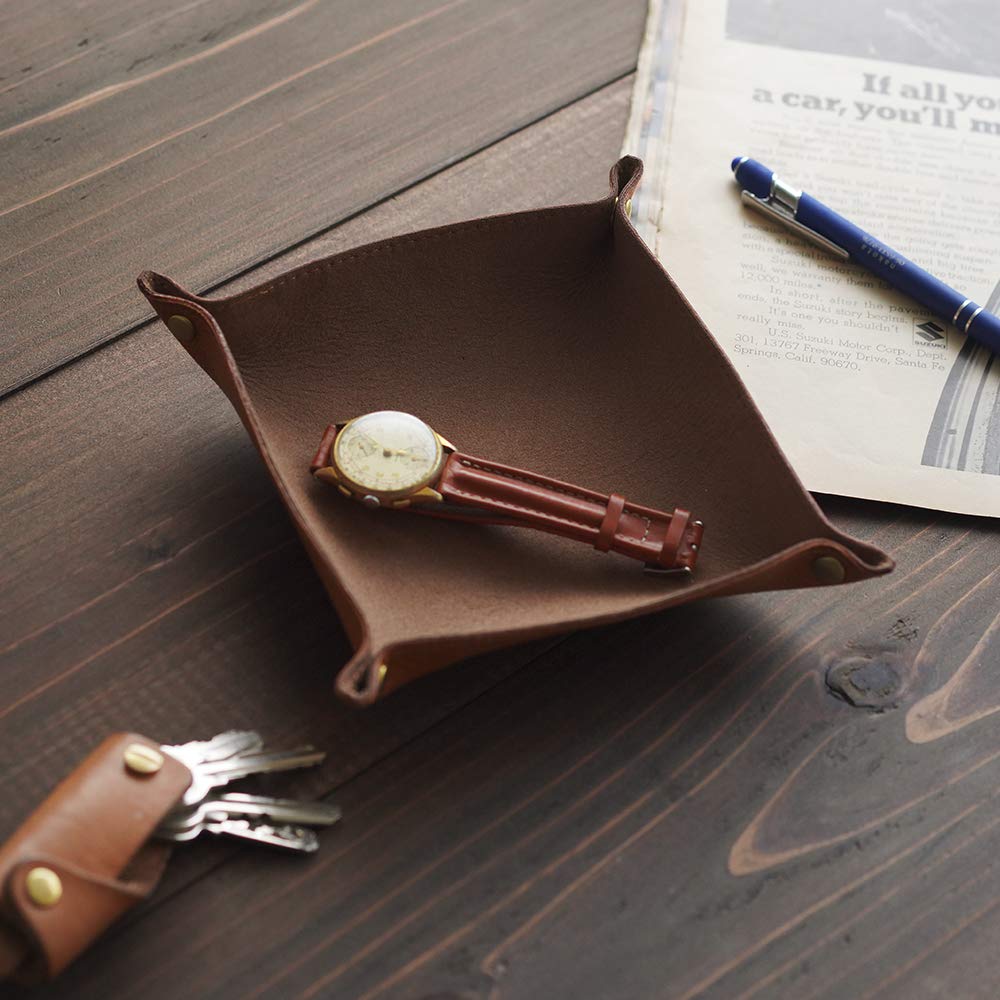 Nakota Colunaline Travel Leather Made In Japan with Tochigi for and Perfect for Business and Camel Tray, Leather, Eyeglasses, Money, Accessories,