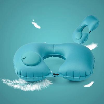 U-Shaped Inflatable Neck Pillow, Portable Travel Pillow for Sleeping and Resting In Cars, Trains