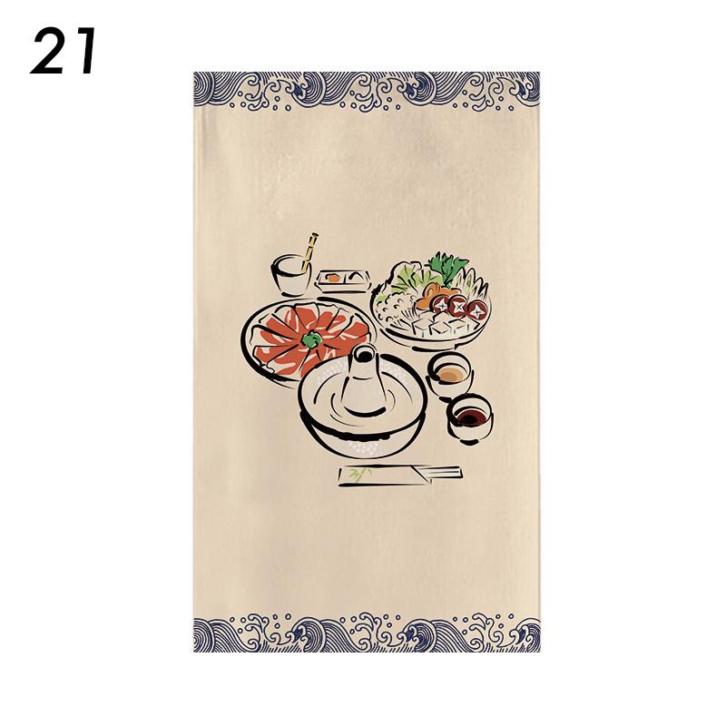 Japanese Style Door Head Half-curtain Noren Cuisine Izakaya Sashimi Seafood Restaurant Decor Short Curtains Kitchen Partition