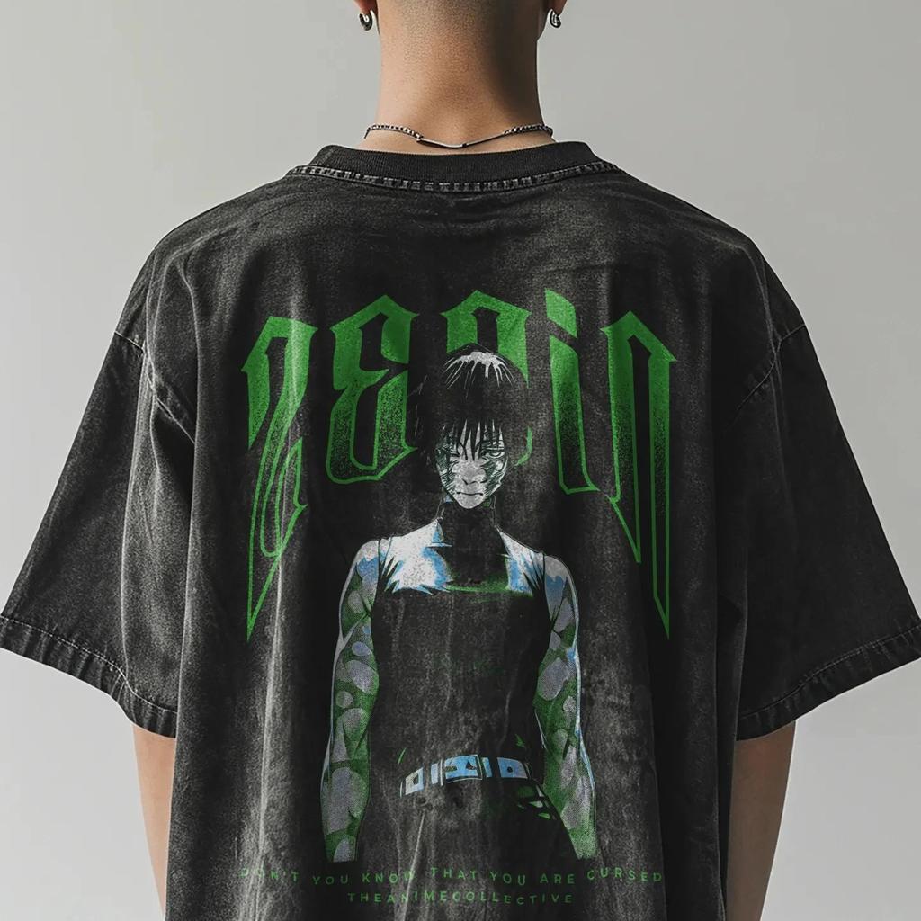 Jujutsu Kaisen Zenin Maki Anime Harajuku Vintage Washed T-Shirt Cotton Men's Streetwear Oversized Women Short Sleeve Unisex Y2k