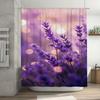 Romantic Lavender Field Design Waterproof Shower Curtain Heat Resistant Machine Washable Non-Transparent 180x180cm