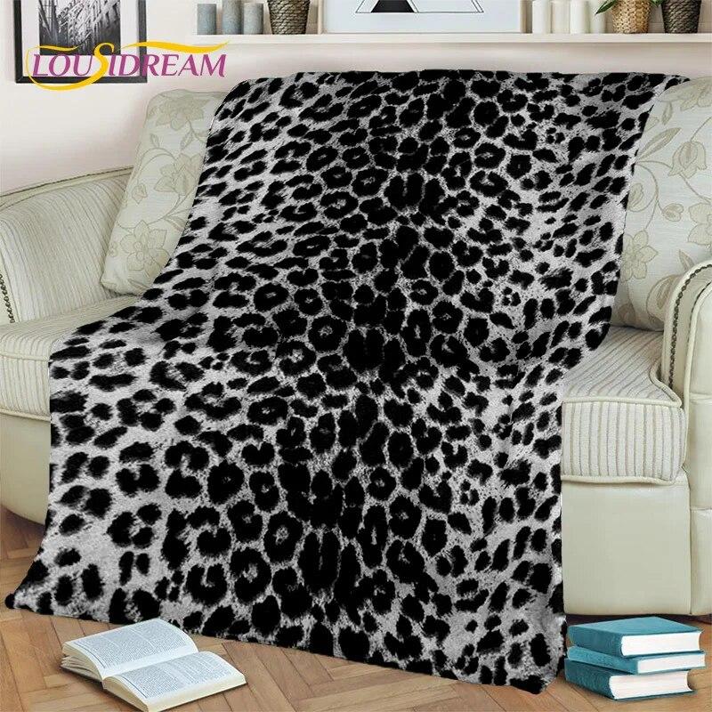 3D Wild Sexy Leopard Stripe Print Blanket,Soft Throw Blanket for Home Bedroom Bed Sofa Picnic Travel Office Cover Blanket Kids