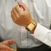 Wwoor Hold Love Square Men'S Steel Strap Watch Quartz Watch Waterproof Business Men