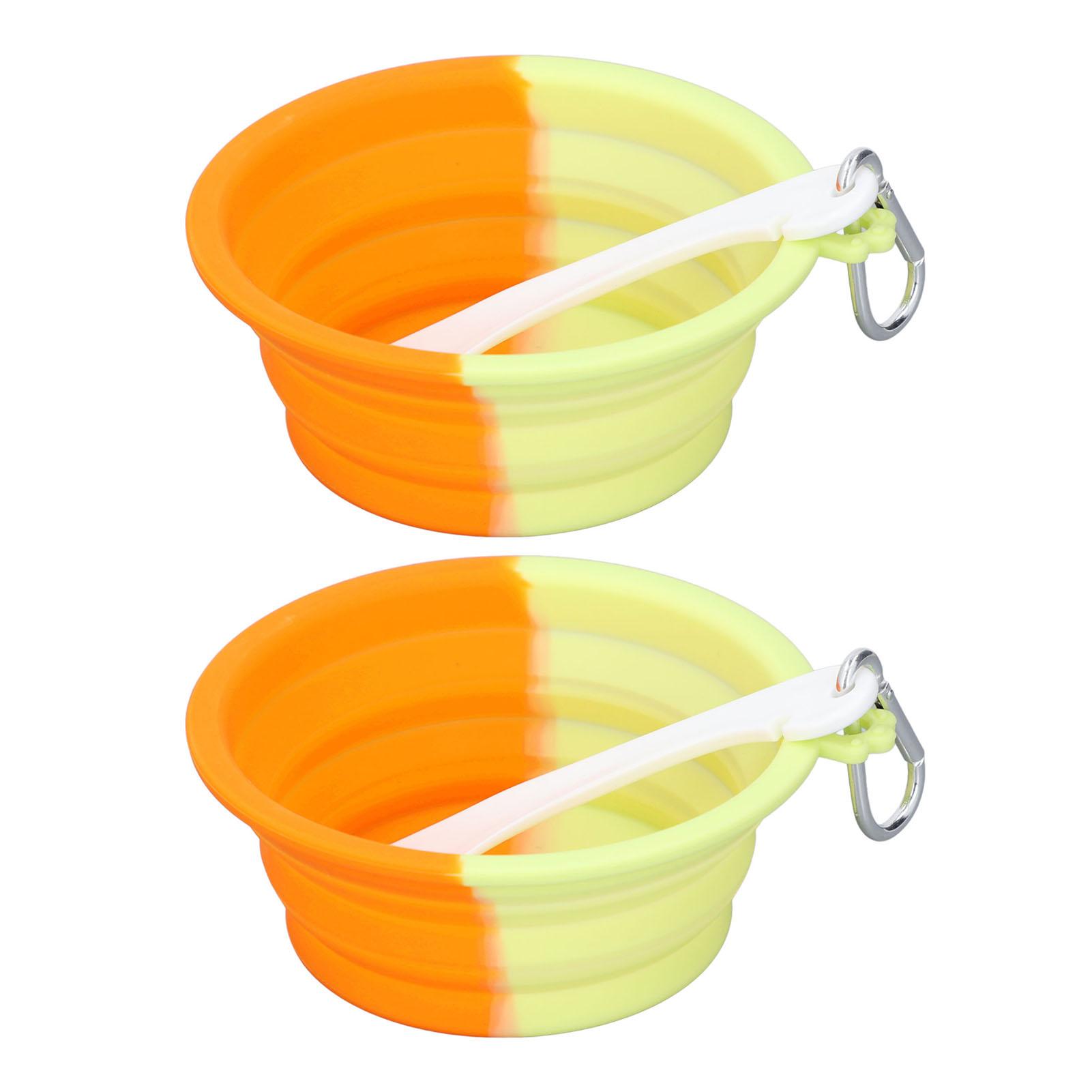 

2PCS Foldable Pet Bowl 380ml Silicone Portable Feeding Watering Dish Travel Bowl for Dogs Cats and
