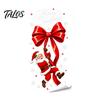 Decorative Glass Clings Static Sticker, Christmas Theme Bow Pattern Print, Removable Holiday Window Decorations Electrostatic PVC Film for Home