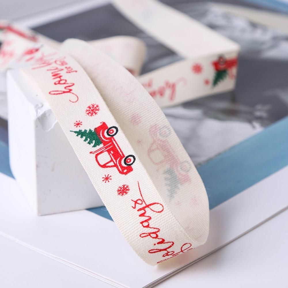 Elk Christmas Ribbon Letter Party Webbing Material Fashion Christmas Tree Decor  Cake Box Decor