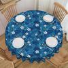 Blue Forget Me Not Flowers Round Tablecloths 0 Inches Seamless Floral Pattern Table Cover for Parties Table Cloth