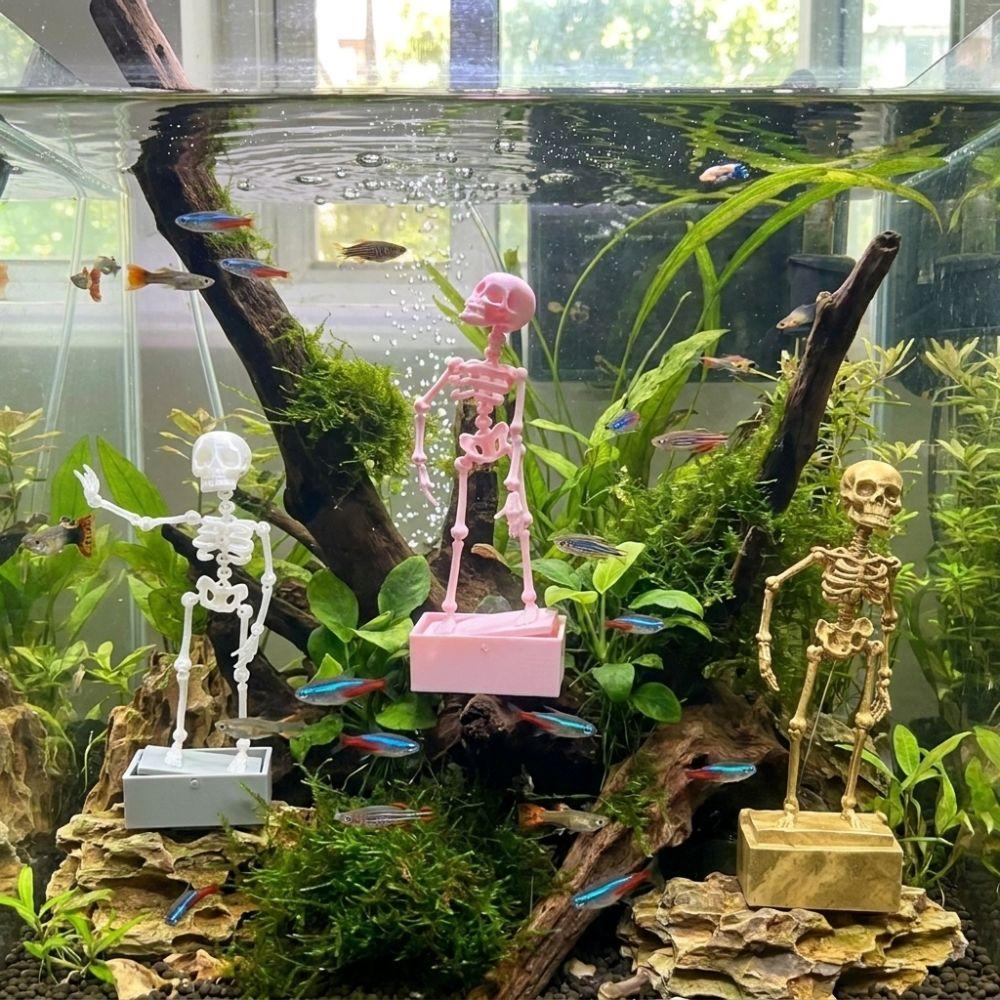 Air Driven Dancing Skeleton Aquarium Bubbler Plastic Movable Oxygen Skeleton Aquarium Tank