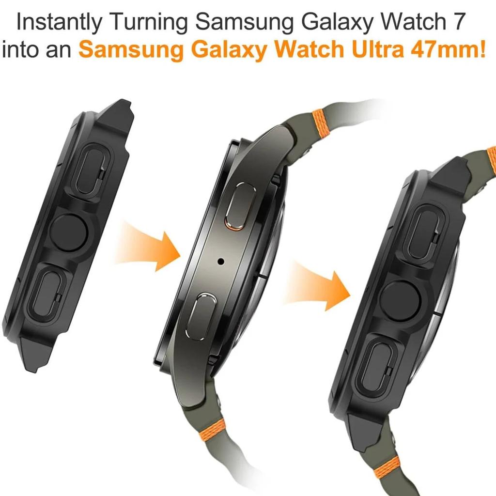 Glass+Case for Samsung Galaxy Watch 7 40mm 44mm Screen Protector Change To Ultra Bumper Cover iWatch Galaxy Watch 7 Accessories