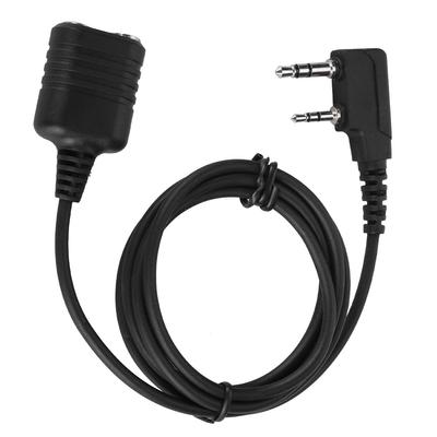 2 Pin K Head Walkie Talkie Microphone Headset Extension Core Hand Mic Cable For Kenwood Baofeng