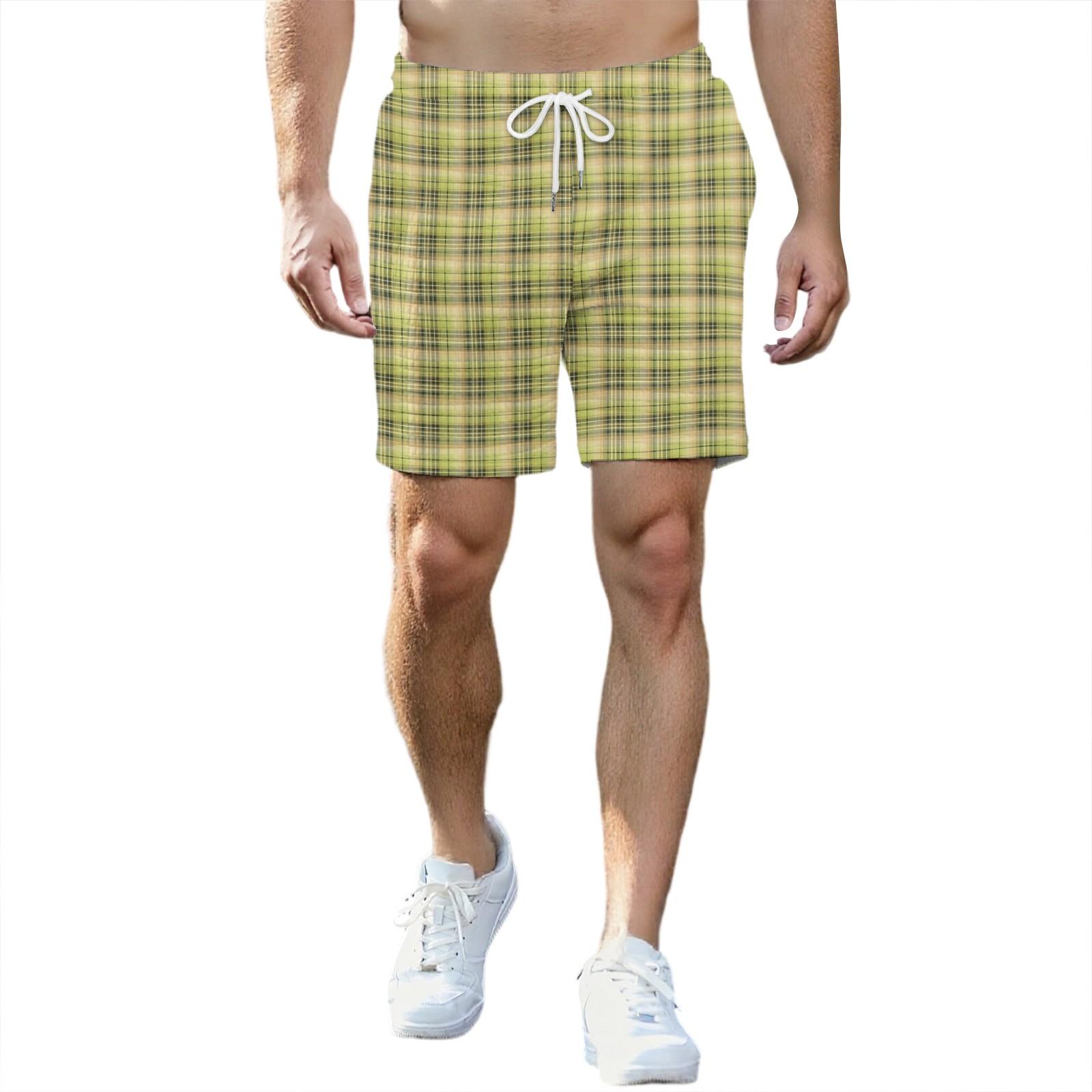 

Мужские модные спортивные шорты с принтом, эластичный пояс, карманы, спортивные шорты XL жёлтый