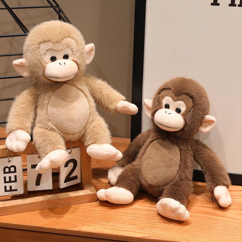 Amusing Little Macaque Monkey Plush Toys Soft Stuffed Lifelike Monkey Doll Cute Warm Home Companion Toys Kids Birthday Gift