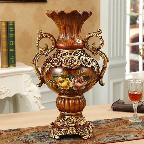 Height 50cm Retro Style Originality Vase Landing Large Size Flower Arrangement Luxurious Ornaments Home Furnishings Decorate