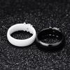 6MM Black White Dual X Diamond Ring Titanium Steel Ceramic Stainless Steel Creative Jewelry