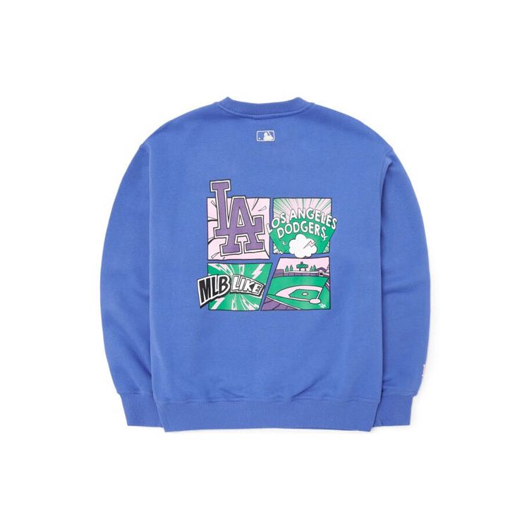 MLB LA Dodgers Graphic Print Crewneck Long Sleeve Sweatshirt Unisex sweatshirt Blue 3AMTL0426-07BLS