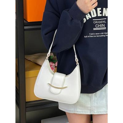 PU Leather Solid Color Shouler Bag for Women Fashion Chains Crossbody Bag  Trendy Zipper Design Lady Handbags