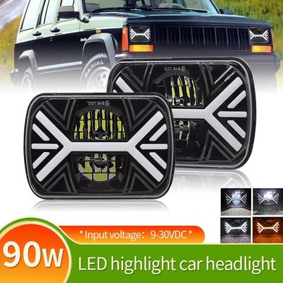 5x7/6x7 LED DRL Kamyon Hi-Lo Işın H4 Araba için LED Far Işıkları 9600LM 1pcs2pcs Toyota için