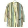 Luciano Soprani Made In Italy Striped Pattern Collarless, Oversized, with Shoulder Pads Jacket Women Used