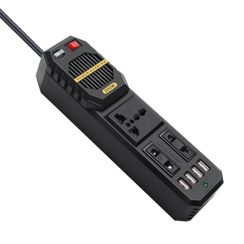 1Pcs 200W Car Inverter Dc 12V To Ac 220V 4 Usb Fast Charging Socket Power Adapter Power Supply