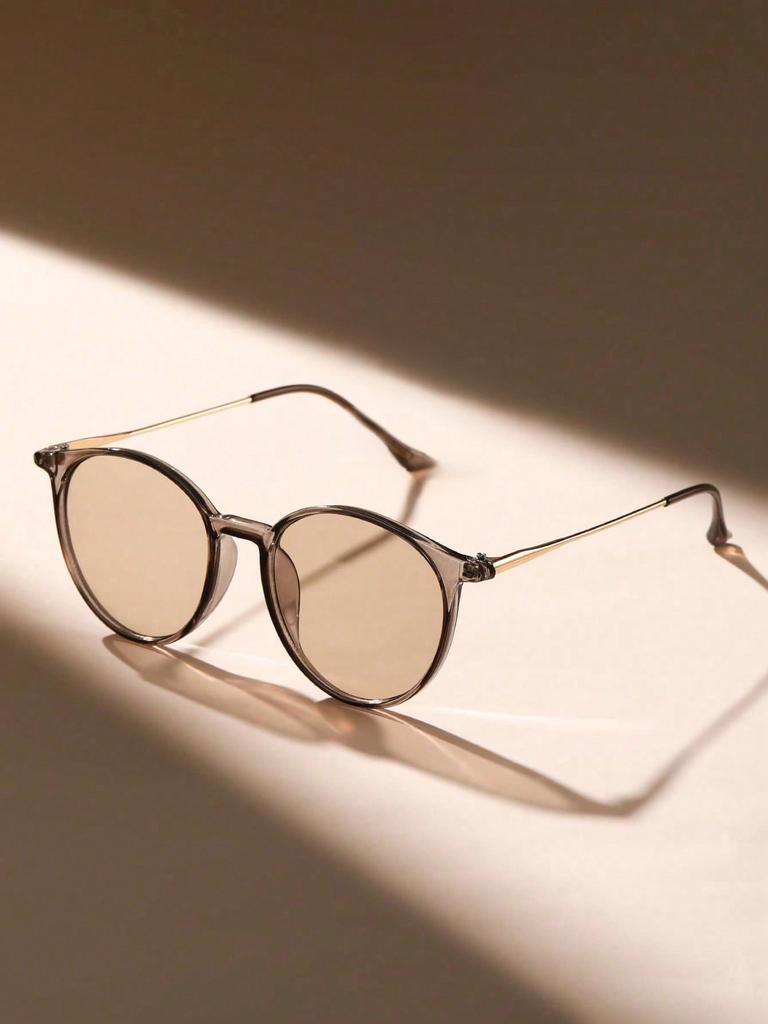 1Pc Fashion Round Metal Plastic Frame Women Sunglasses For Men Daily Life Shades Eyewear Accessories.