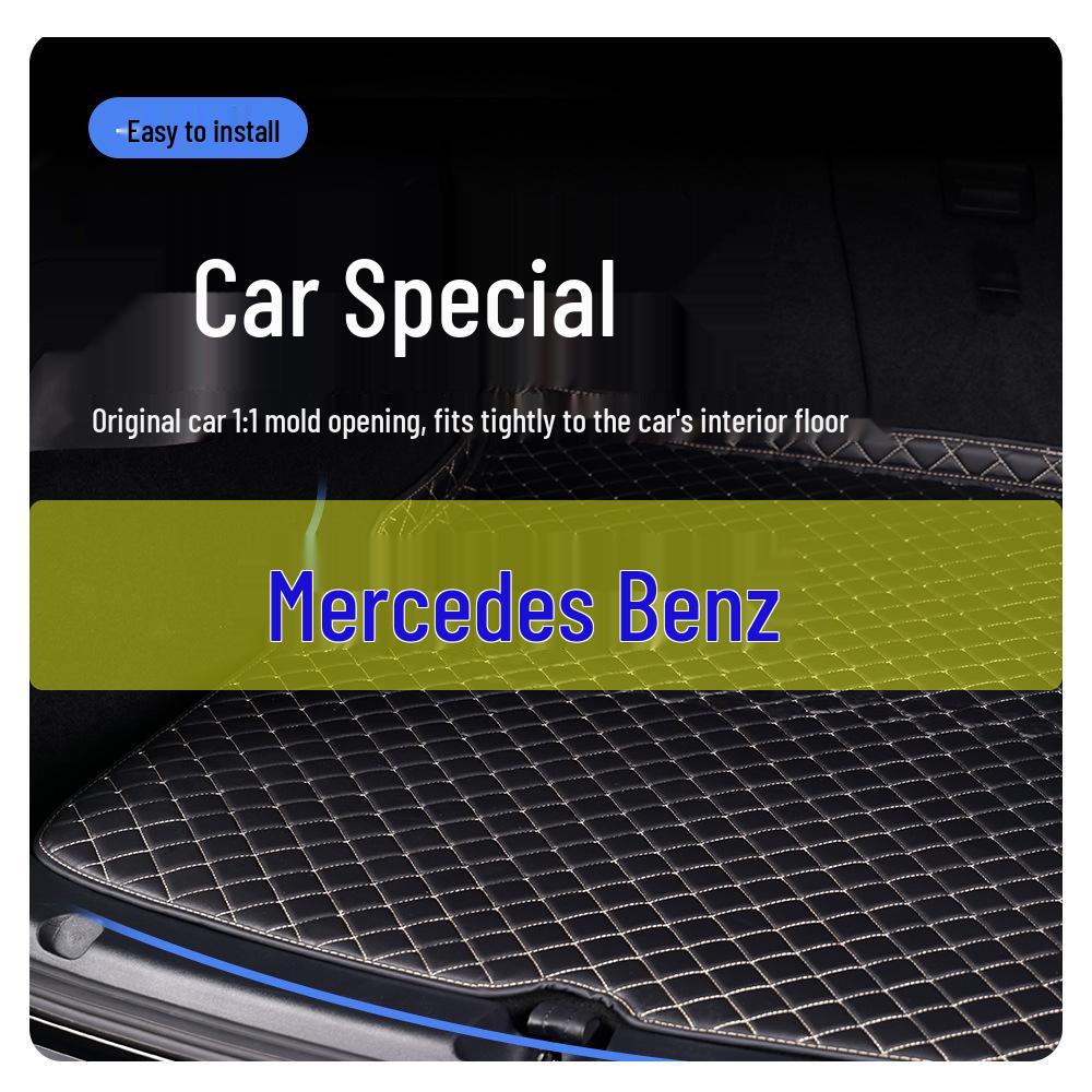 Mercedes High-Edge Trunk Mat - PVC Lychee Pattern Interior Protector