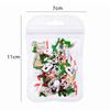 100Pcs 3D Snowman Elk Nail Art Decorations Multipurpose DIY Craft Hair Jewelry Xmas Gift for Children