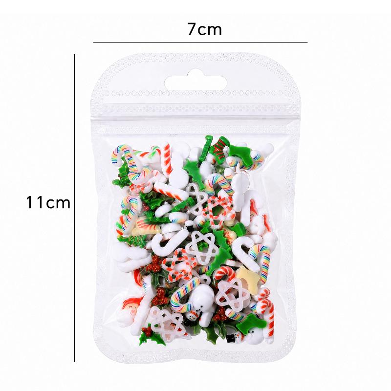 100Pcs 3D Snowman Elk Nail Art Decorations Multipurpose DIY Craft Hair Jewelry Xmas Gift for Children