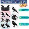 50 Cartoon Black Crow Doodle Stickers Decorate Guitar Notebook Suitcase DIY Waterproof Halloween Stickers