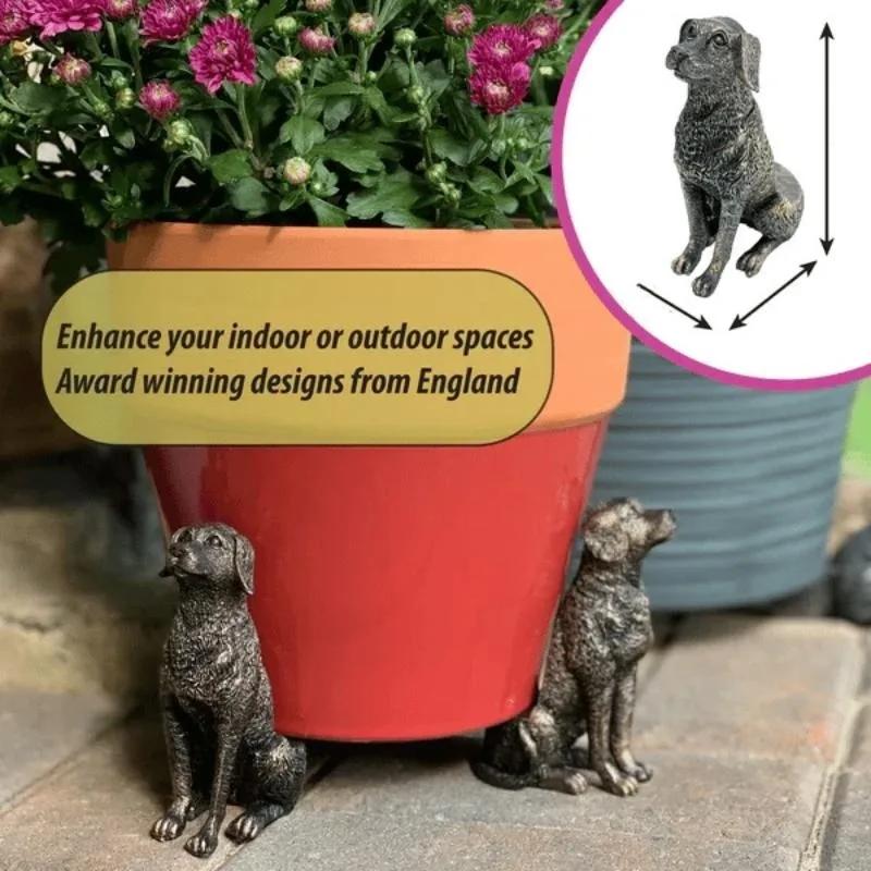 New 3Pcs Flower Pot Feet Stand Animal Shape Cat Dog Plant Pots Risers Pad Outdoor Garden Resin Pot Foot Plant Bonsai Holders