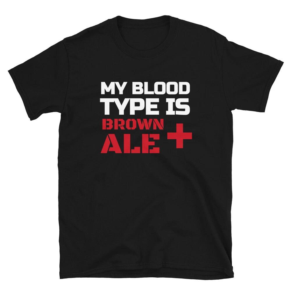 Beer Brown Ale Blood Type Funny Alcohol T-Shirt XXXL