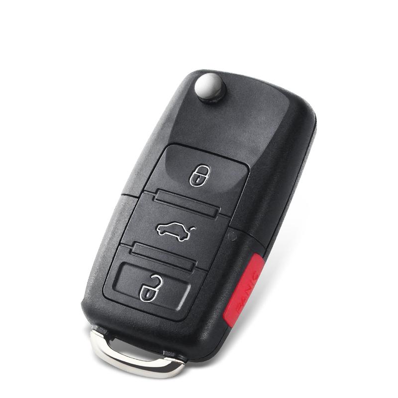 KEYYOU 3+1 4 Buttons Remote Flip Switchblade Key Shell Replacement Key Case Cover For VW Volkswagen Golf Polo MK4 Touran Bora