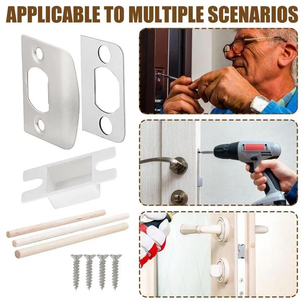 Stainless Steel Door Strike Plate Universal Strike Plate Repair Kit Door Latch Restorer