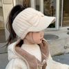 Empty Top Ohrenschutz Wollmütze Baby Mädchen Schleife Gestrickte Entenschnabelmützen 3-10 Jahre Kinder Winter Warme Ohrenschützer Kappe Kinder Beanies
