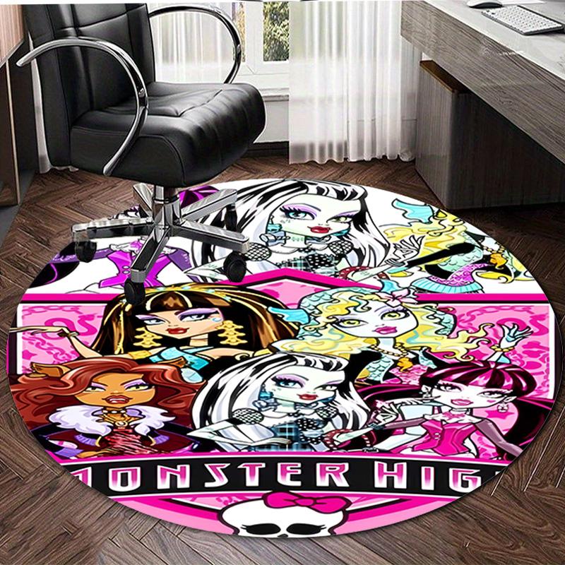 1pc Monster High Draculaura2 Design Printed Area Round Carpet for Bedroom Living Room Home Decor Rugs Mat Non Slip Mat Rug for Bedside