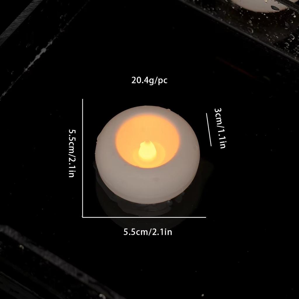 Flameless LED Floating Waterproof Plastic Candles Tea Light Romantic Flickering Votive Wax Tealight for Party Bathroom Decor