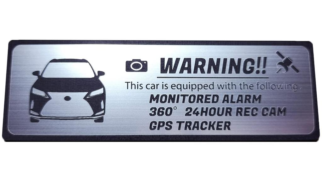Honami Works RX AL20 Series Security Dash GPS Tracker Sticker Emblem, 24-Hour Surveillance, Cam,