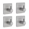 No Drilling Self-Adhesive Stainless Steel Hooks Brushed Nickel Towel Robe Hanging Hooks for Bedroom Kitchen