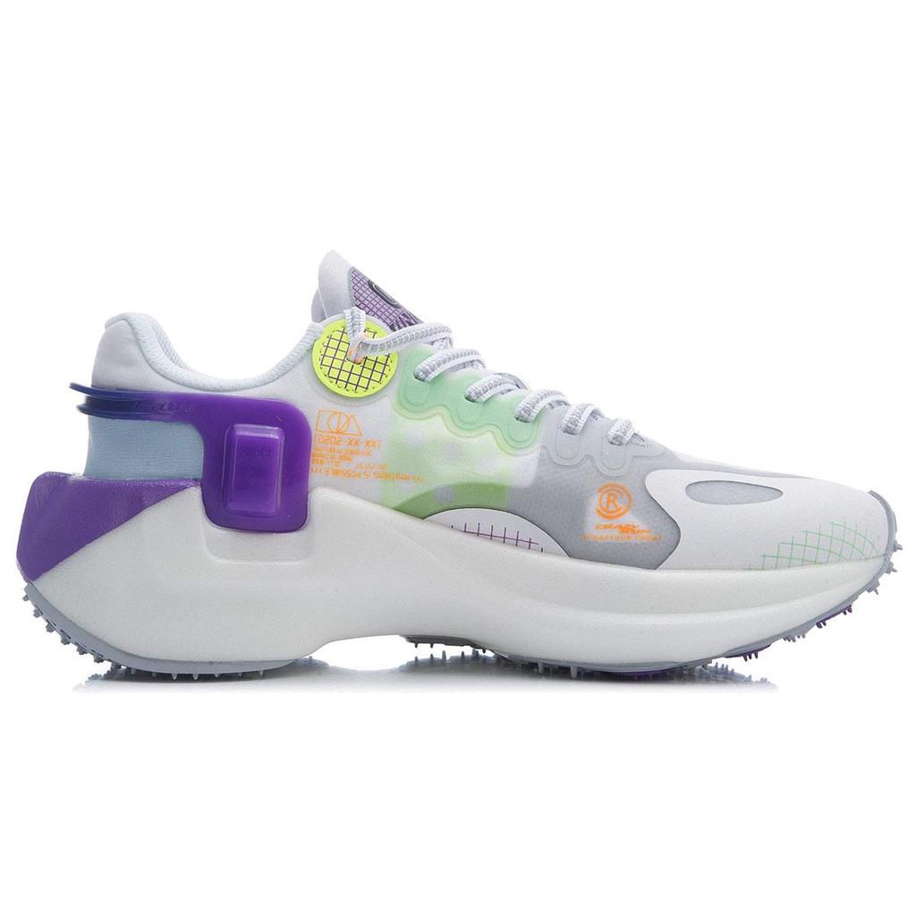 Li Ning Ranger Essential Slip Resistant Abrasion Resistant Low top Running Shoes Women's White Gray Purple ARHR054-1