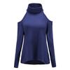 Knit T Shirt For Women With Off Shoulder Design And High Neck Casual Top For Daily Wear