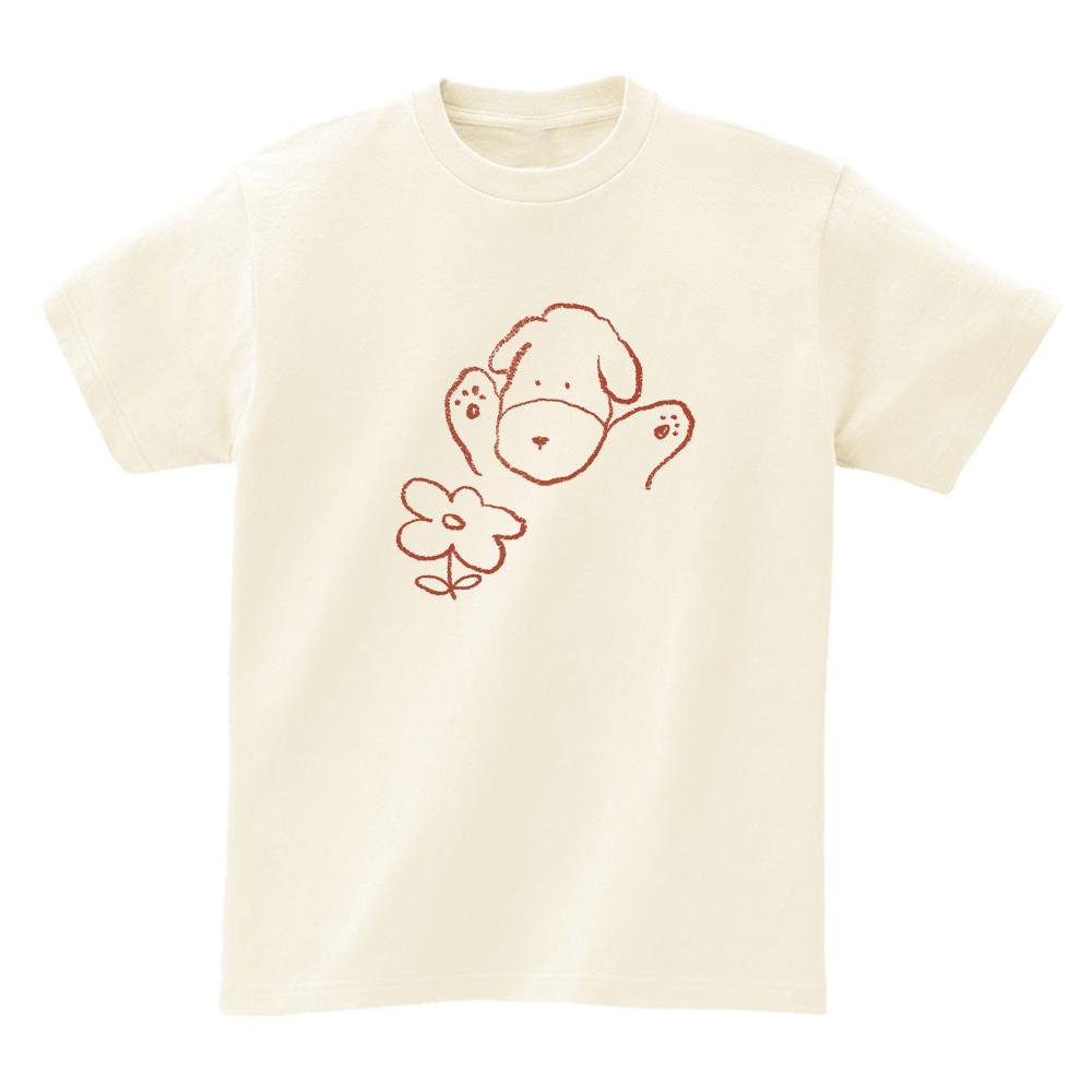 Awesome Us Puppy Who Likes Flowers T-Shirts_4Color White/Xl