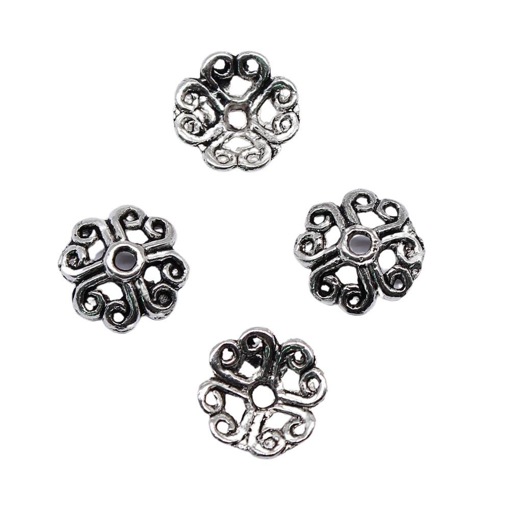 Multi Color Swirl Flower Bead Caps Spacer Beads For Jewelry Making Components