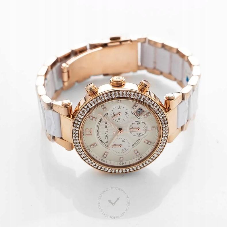 Michael Kors MK5774 Damenuhr Weißes Armband Weißes Zifferblatt 39mm + Box