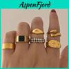 Vintage Gold Plated Flowershaped Alloy Rings For Ladies Party Wear