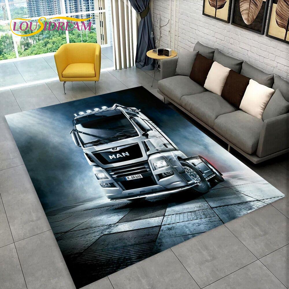 Latest MAN Truck Lorry 3D Printing Rug Carpet for Living Room Bedroom Home Decor,Floor Mat Non-slip Decoration for Sofa Doormat