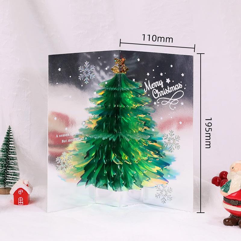 Top Quality New 3D Christmas Greeting Card Creative Pop Up Hand-Made Cards Colorful Christmas Holiday Thanksgiving New Year Card
