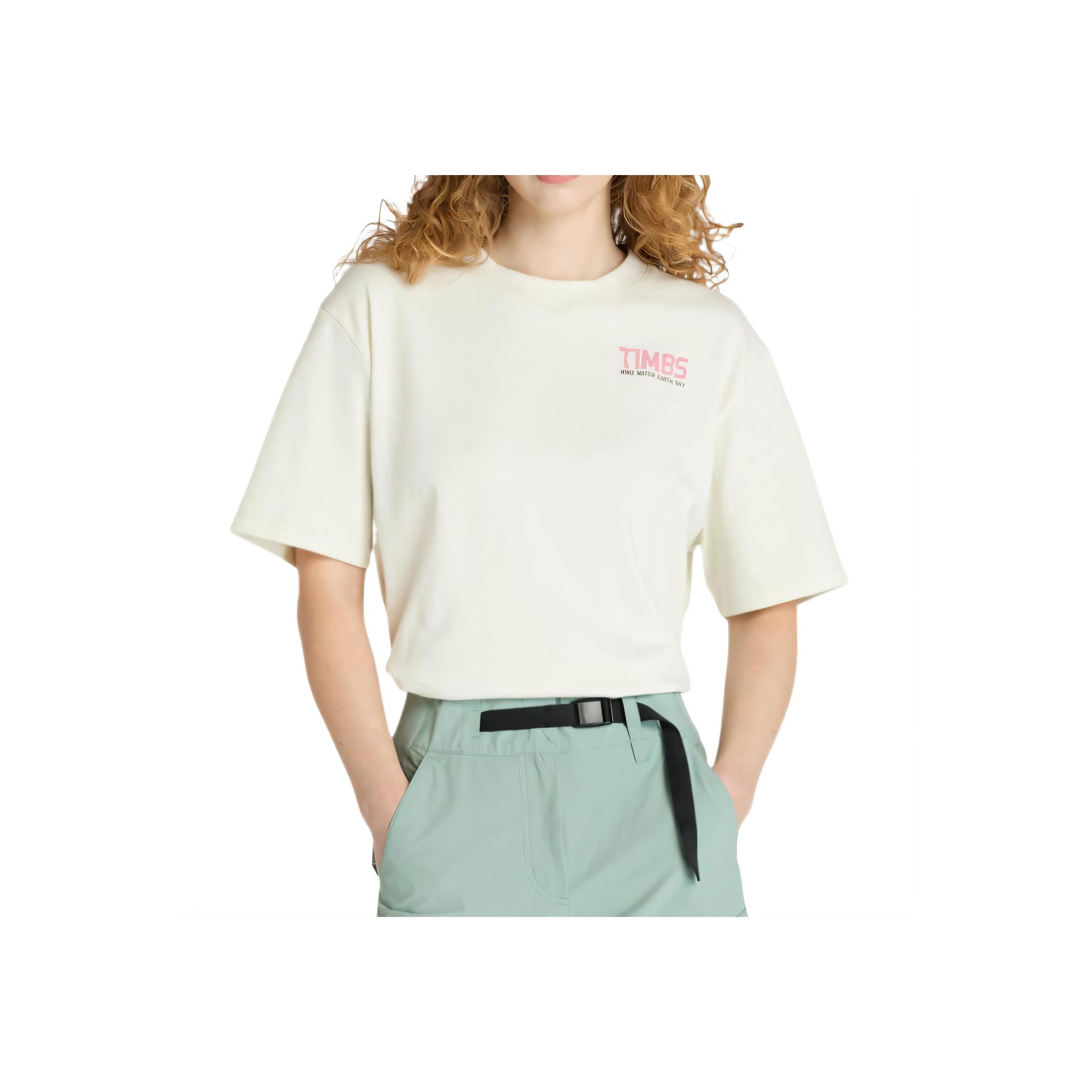 

Timberland Удобная Универсальная Простая Однотонная Футболка с Коротким Рукавом и Спущенным Плечом Женские топы TB0A4251CM91 S